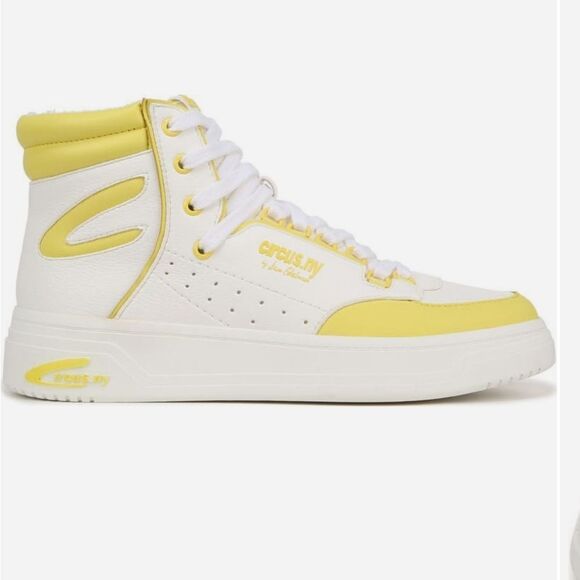 Yellow and White High-Top Sneakers - Picture 8 of 11